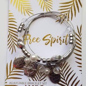 Free Spirit Adjustable Charm Bracelet Set